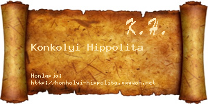Konkolyi Hippolita névjegykártya